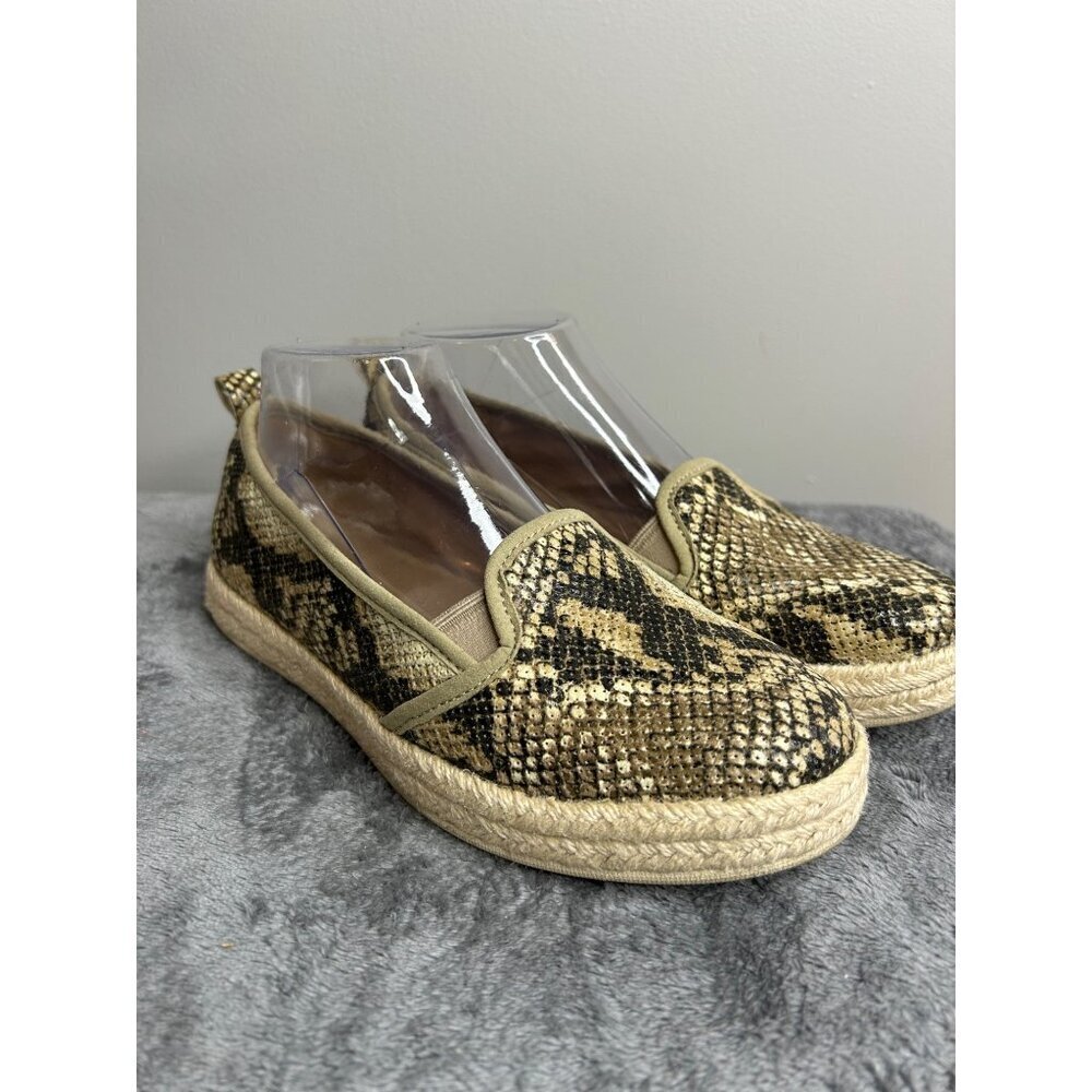 Clark's Azella Theoni Espadrille Brown Snake Slip on Loafer Women's Size 7.5M